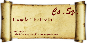 Csapó Szilvia névjegykártya